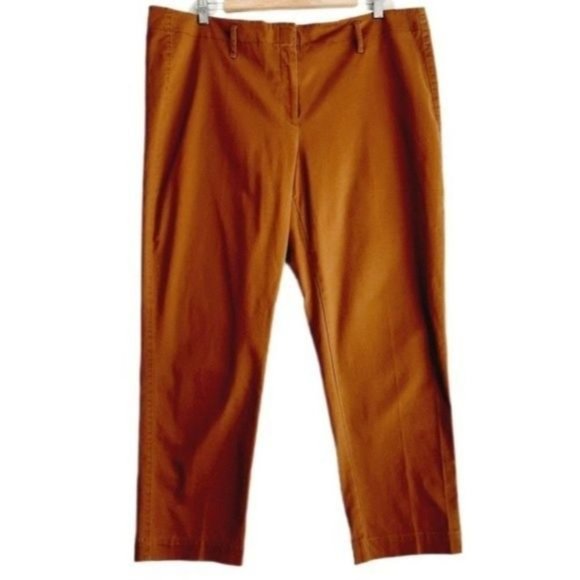 LAND'S END Classic Chino Crop Pants Tan Fit 2 Sz 18 Flawed - Picture 1 of 10